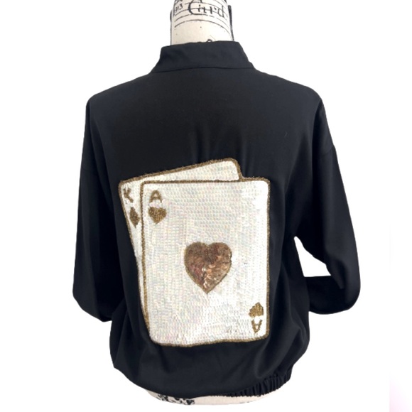 Sarah Bryson Vintage Black Sequin Jacket - Picture 4 of 12